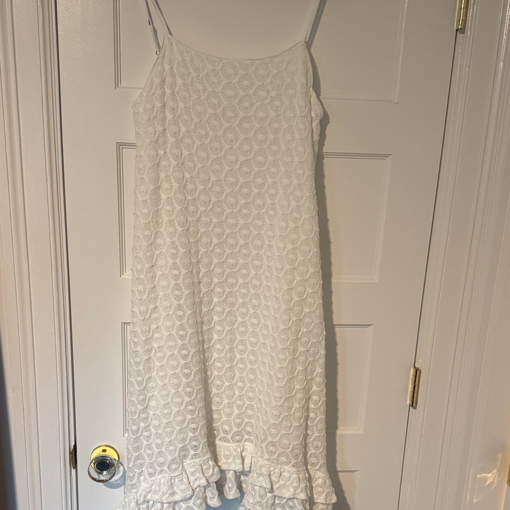 Anthropologie Bella Ruffled Crochet Midi Dress Medium - Picture 2 of 11